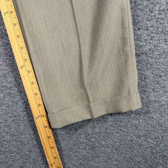 Vintage Savane Triple Pleat Pants Mens 33X30 Brown Cuffed - Picture 5 of 12